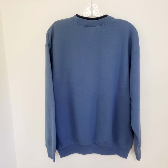 MC Sportswear Women's Slate Blue Embroidered Christmas Snow Happens Sweat Shirt - Picture 7 of 11